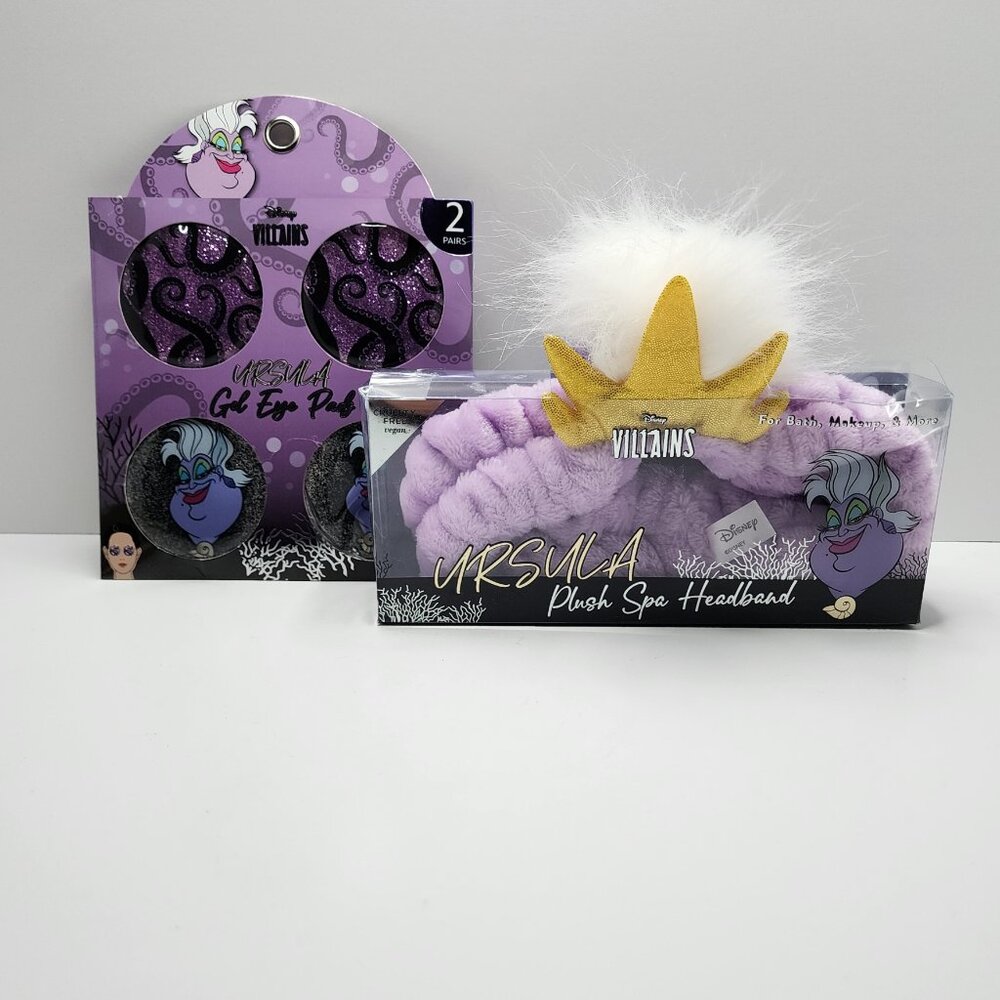 Disney Villians Ursula Spa Gift | Gel Eye Pads | Plush Headband | Little Mermaid